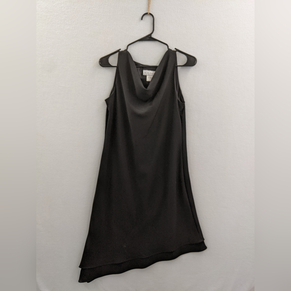 Asymmetrical Black Miss Dorby Petites size 8P little black cocktail dress